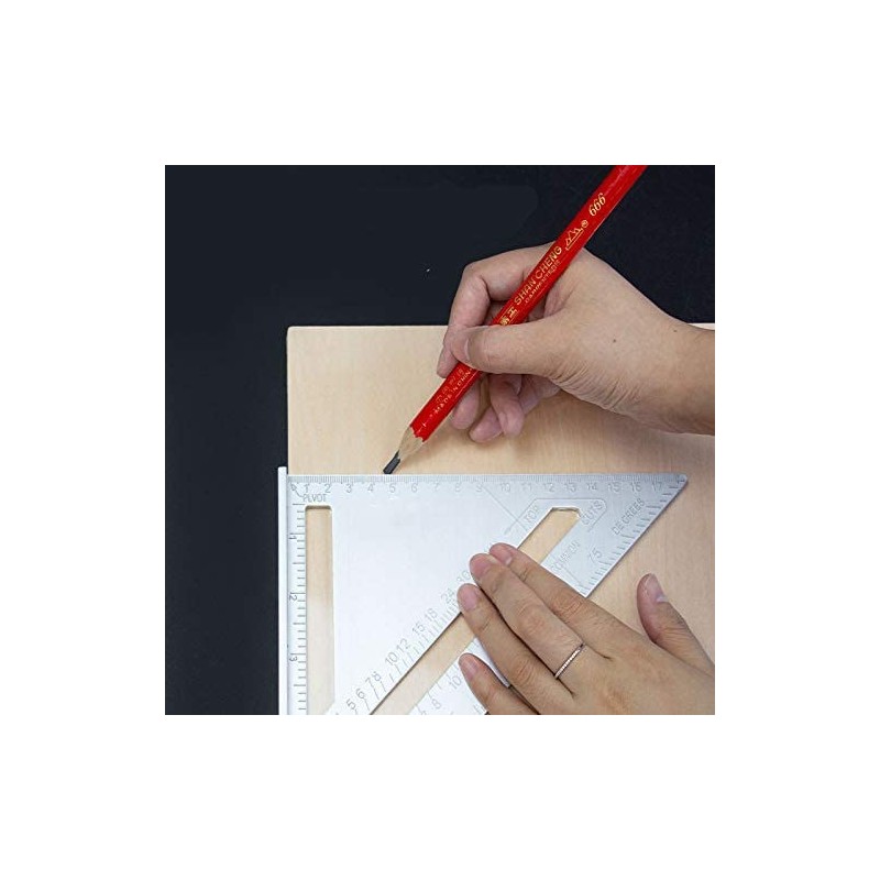 TX Triangle Ruler Carpenters Measuring Tool Triangle Protractor Aluminium Square