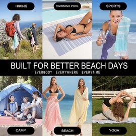 4 Packs Cotton Turkish Beach Towels Oversized Bath Pool Swim Towel Bulk Set Quick Dry Sand Free Extra Large Big Blanket Adult Travel Essentials Cruise Accessories Must Haves Clearance Vacation Stuff