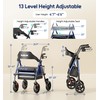 Bluelog Walkers for Seniors Rollator Walkers with Seat 350lb Capacity