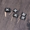 SHATCHI 12154 Pirate Flag Wooden Tooth Picks Cocktail Sticks, Pack
