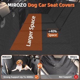 MIROZO Back Seat Extender for Dogs, 600D Heavy Durable Car Seat Cover for Dogs Seat Cover with Door Protectors for Traveling with Pets,Large Space Dog Travel Bed with 5-Fold Bottom for Truck