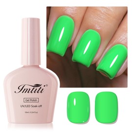 Imtiti Gel Nail Polish, 1Pcs Green Soak Off UV LED Gel Polish, Long Lasting, Nail Art Manicure Salon DIY at Home for Spring and Summer (0.34 Fl Oz-967)
