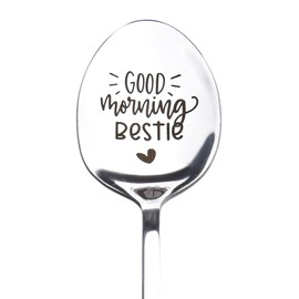 Best Friend Bestie Gifts for Women Girls Birthday Christmas Gifts for Best Friend BFF Anniversary Friendship Gifts for Bestie BFF Best Friends Good Morning Bestie Spoon for Coffee Tea Lover Gifts