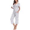 Anyally Women's Pajama Set Short Sleeve Top and Sleepwear Pants