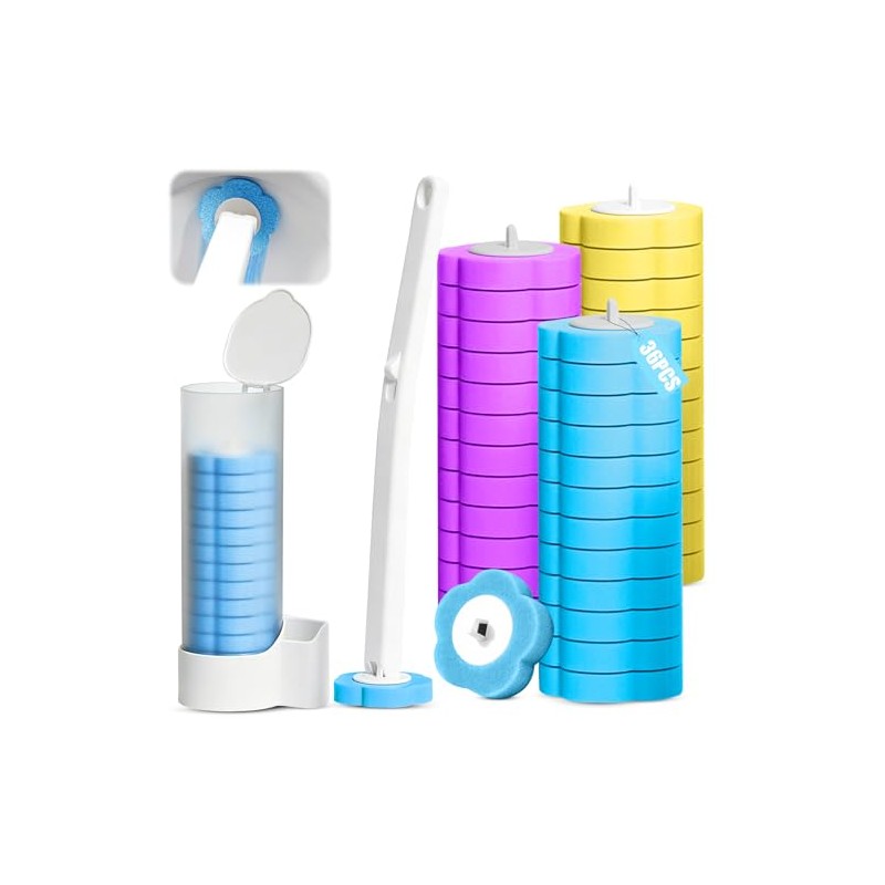 OUARTV Juego de Cepillo de Inodoro Desechable 36pcs, 36 Cabezales