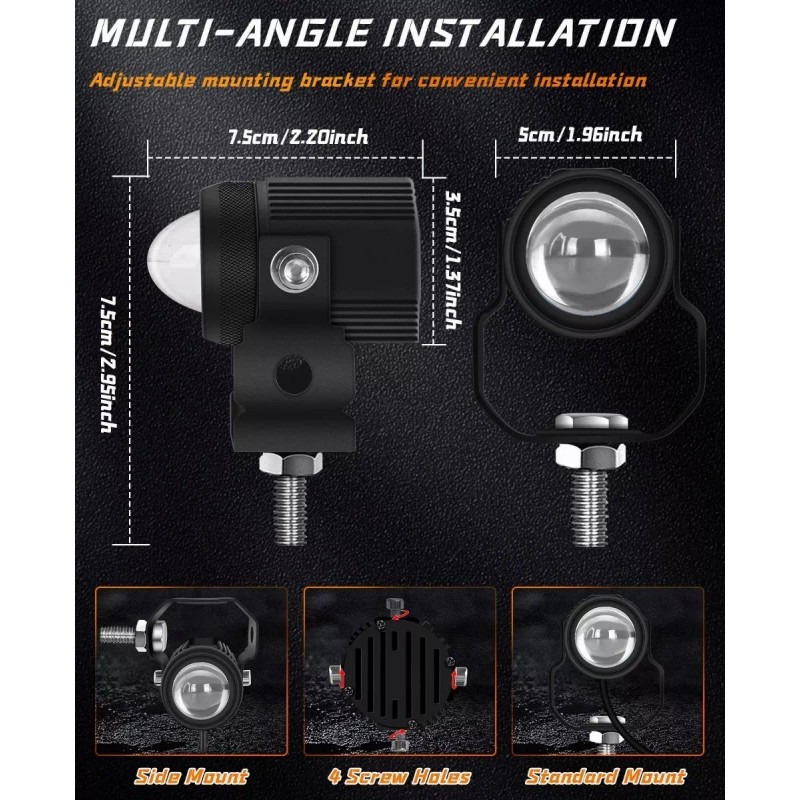 Burkey Par Faros De Lupa 30w*2 Luz Spot Doble Color