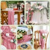 Asee'm 2pcs Cheesecloth Table Runner 120 Inches Long Dusty Rose