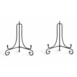 Iron Display Stand, 2 Pcs Black Plate Stands, for Frames, Decorative BoardPictures, Books, Artworks (10 in)