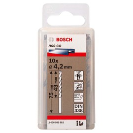 Bosch Professional 10pc. HSS-Co Metal Drill Bit (stainless steel, 4.2 x 43 x 75 mm, accessory drill driver)