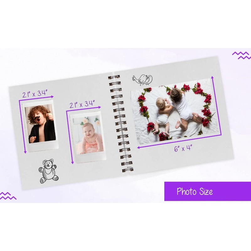 Styloo Square White Scrapbook Photo Album 50 Sheets 20X20 cm