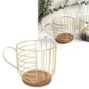 Coffee Pod Holder Iron Large Capacity Space Saving Wooden Base