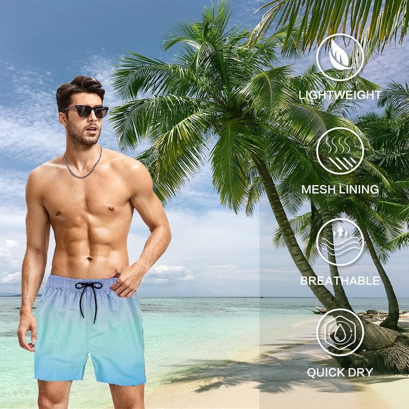 JOYSON Mens Swim Trunks Quick Dry 5 Inch Swim Shorts