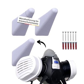 thrid Wall Mount for Dräger Respirator Mask Gas Mask Accessories Wall Hook Wall Mount Filter Mask MNS Organisation Invisible White - Pack of 3