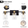 stambord 3 Light Bathroom Vanity Light, Black and Gold Light
