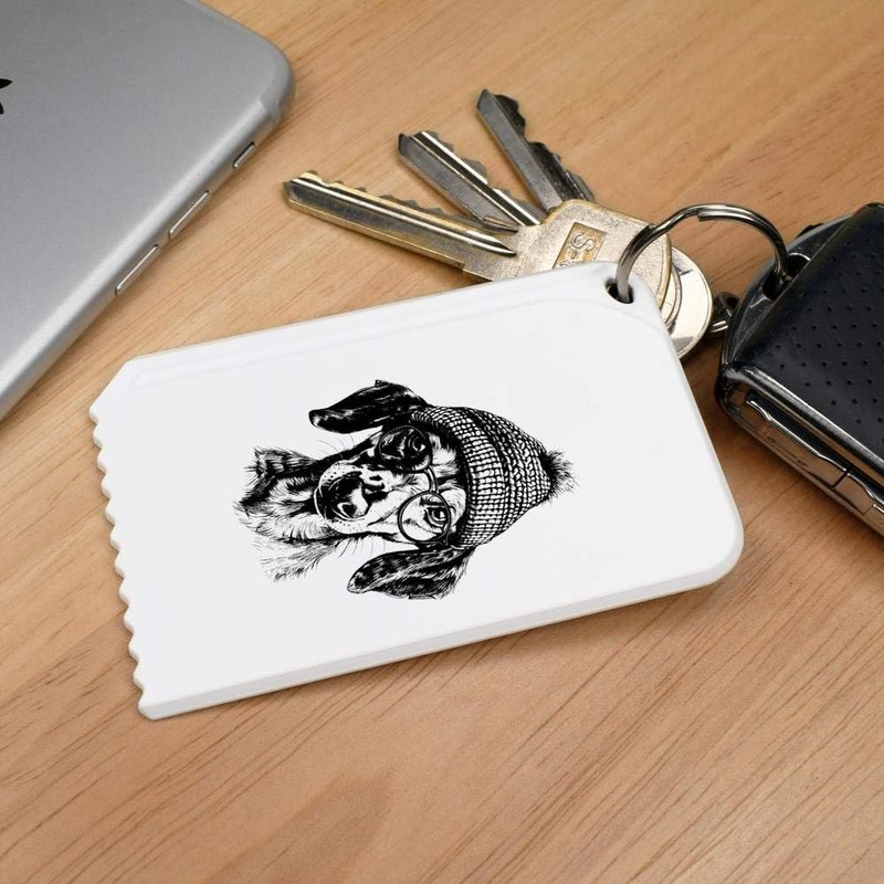 Azeeda 'Daschund Wearing Glasses' Plastic Ice Scraper (IC00038356)