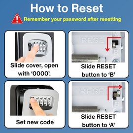 Key Lock Box with Code for Outside - Wall Mount Lockbox for Keys Outdoor - Combination Lock Box to Hide a Key Outside - Key Cabinets