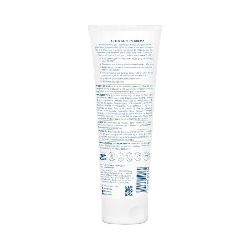 Ganics After Sun Aloe Vera Refrescante Crema Calma Regenera Hidrata
