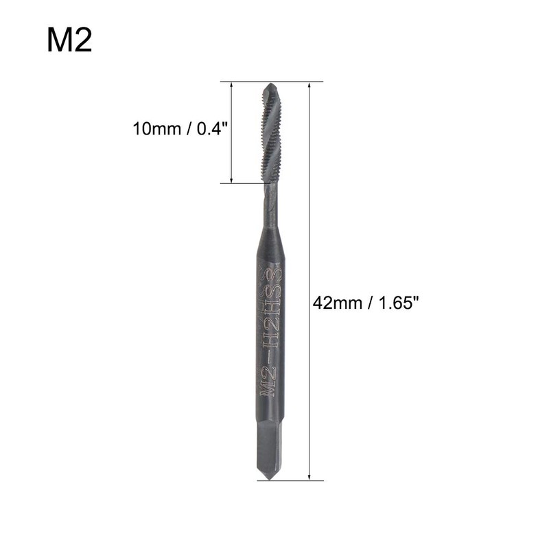 sourcing map Metric Spiral Point Machine Screw Tap M2 Thread