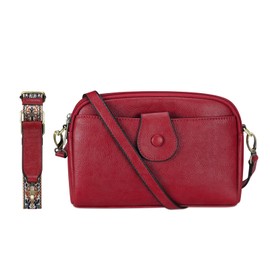 FUKUYIN Women's Shoulder Bag, 2-Way Crossbody Bag, Smaller, PU Leather, Shoulder Bag, Mini Bag, Stylish, Commute, Popular, Lightweight, Birthday Gift, red