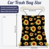 DELORIGIN Sunflower Print Car Trash Bag Hanging Garbage Bag with