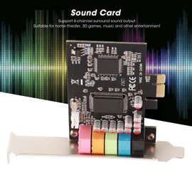 PCIe Sound Card,6 Channels Stereo Desktop Audio Signal Conversion Hardware,CMI8738 Chip 32/64 Bit Sound Card PCI Express Adapter