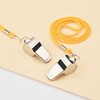 MMONY 2 Pack Stainless Steel Sports Whistles (Stainless Steel(Yellow Cord))