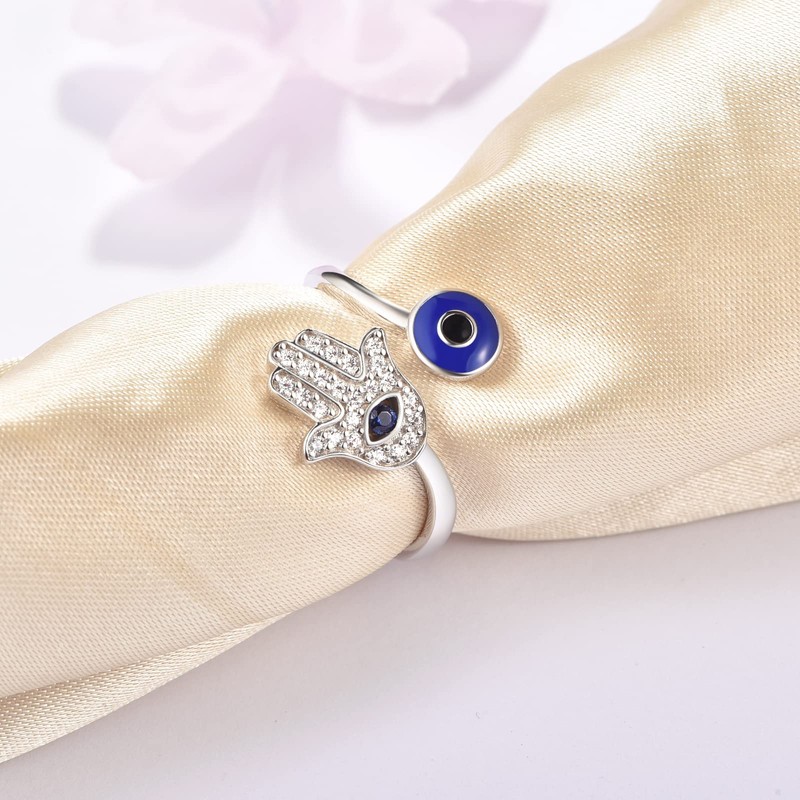 Palpitate Hamsa Evil Eye Rings Hamsa Hand of Fatima Ring