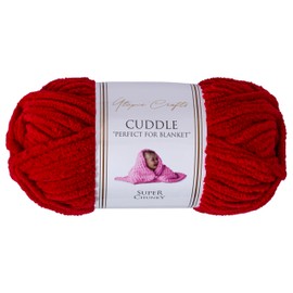 Utopia Crafts Cuddle Super Chunky Chenille Soft Yarn for Knitting and Crochet, 100g - 60m (Cherry)
