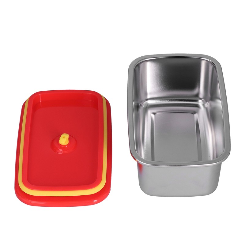 Lunch Box Red Non Pollution Good Sealing Lightweight Easily Clean