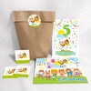 JuNa-Experten Set of 10 Invitation Cards, Envelopes, Bags, 5th Birthday