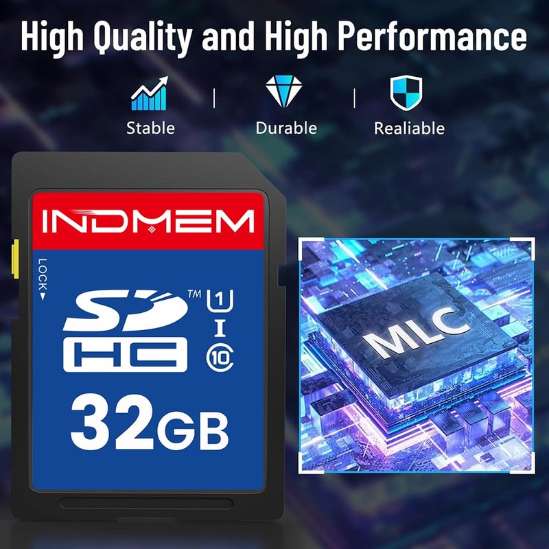 32GB SD Card, C10 SDHC UHS-I Memory Cards U1 Class