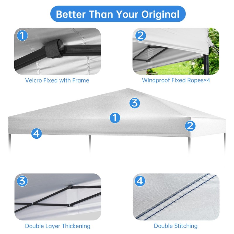 10×10 Canopy Replacement Top, Pop Up Canopy Replacement Tent Cover