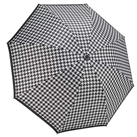 Galleria-Houndstooth Auto-Open/Close Large Portable Rain Folding Umbrella