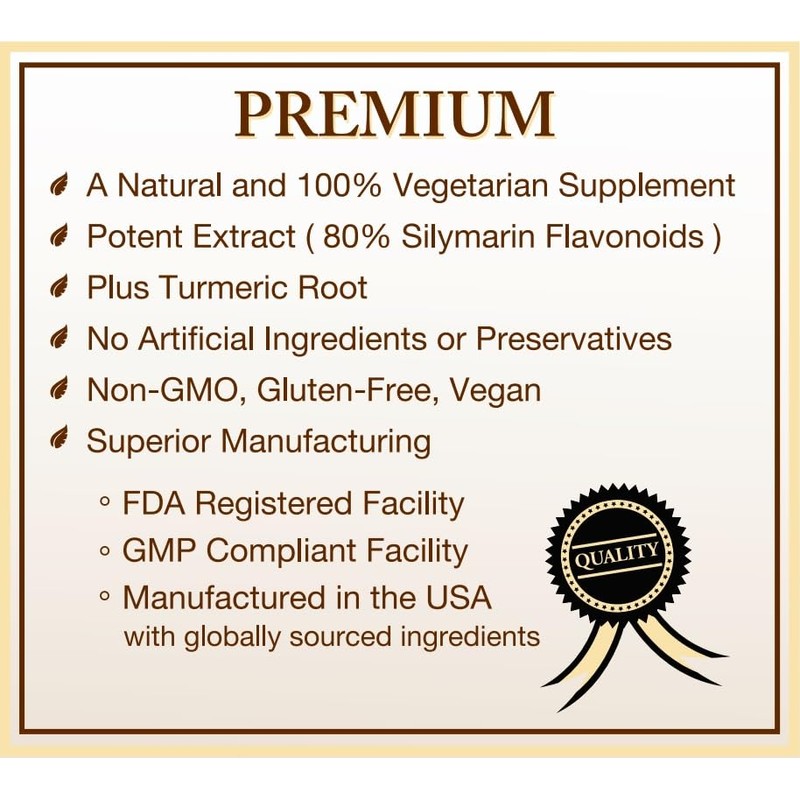 Extracto de cardo de leche orgánico certificado (80% sabores de