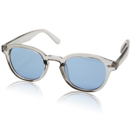 Eight Tokyo LEO-1102-TAC Polarized Sunglasses, Made in Sabae, Light Color, UV Protection, Lens, Lightweight, Frame, Men's/Women's, Unisex, clear grey/light blue