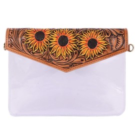 American Darling Clear Bag Hand Tooled Genuine Leather Western Women Bag Handbag Purse | Clear Bag for Women | Cute Clear Bag | Clear Purse