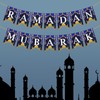 Ramadan Mubarak Paper Banner, Ramadan Mubarak Party Decorations Hanging Bunting