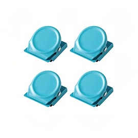 Magnetic clicps-Magnetic Hooks Strong Refrigerator Magnets Whiteboard Wall Fridge Magnetic Memo Note Clips-Multiclolor (Blue 4pcs)