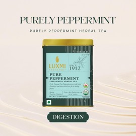 Luxmi Estates Purely Peppermint 25gm Tin | USDA Certified Organic Herbal Tea | Mint Tea Best for Night Time