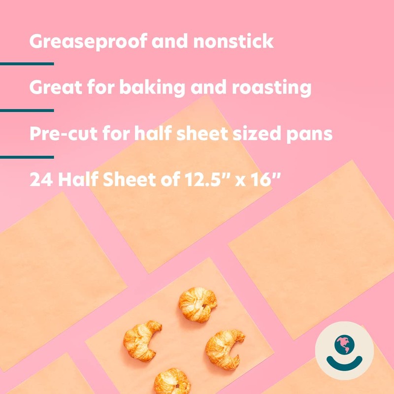 for good: Parchment Paper, 24 Half Sheets – Pre-Cut Brown
