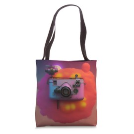 Retro Funky Colorful Tech Gift Wow Camera Photography Gadget Tote Bag