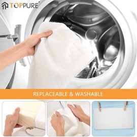 TOPPURE Pillowcase for Cube Pillow, (24"x12"x5", White)