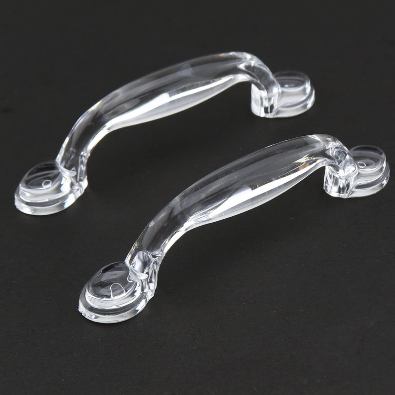 LUORNG Adhesive Drawer Knob 2PCS Transparent Acrylic Pull Handles, Dresser