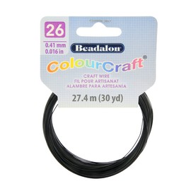 Beadalon ColourCraft Wire, 26 Gauge / 0.40 mm, Black Color Color, 27.4 m / 30 yd Coil
