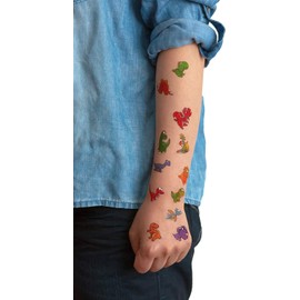 FRESHOER Tatuajes Temporales Niños Niñas Dinosaurio 12 Hojas Tatuaje Falso Pegatinas Dibujos Animados para Infantiles de Cumpleaños Regalo