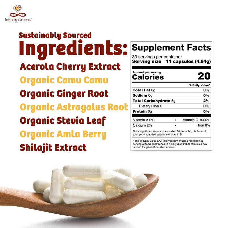Infinity Greens Bundle, Infinity Superfood Greens Capsules (34 Servings), Infinity-C