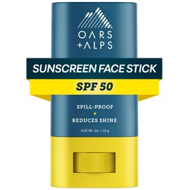 Oars + Alps Matte Face Sunscreen Stick, SPF 50 Travel Sunscreen Roll On for Face & Body, Fragrance Free, Water & Sweat Resistant Sunblock, All Skin Types, Dermatologist Tested, Moisturizing