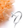 Simple Cross Ring Sterling Silver Adjustable Cross Wrap Open Ring