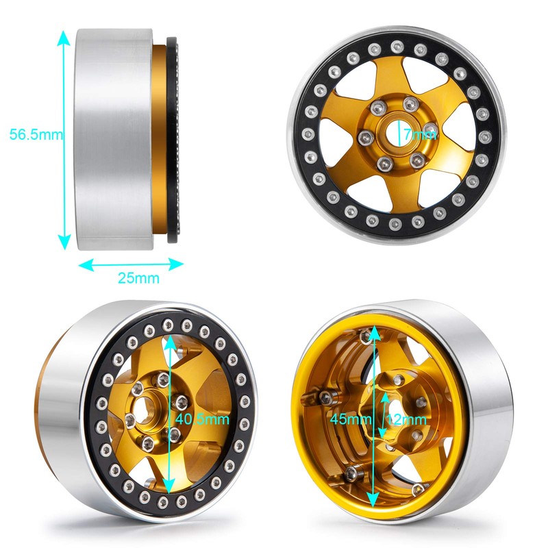 1.9 Beadlock Wheel Hub Spoke Wheel Internal Beadlock For Axial