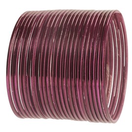 Touchstone Colorful Bangle Collection Modern Pretty Attractive Look Wrist Filler Indian Bollywood Wine Color Designer Jewelry Metal Bangle Bracelets Set of 24. for Women.